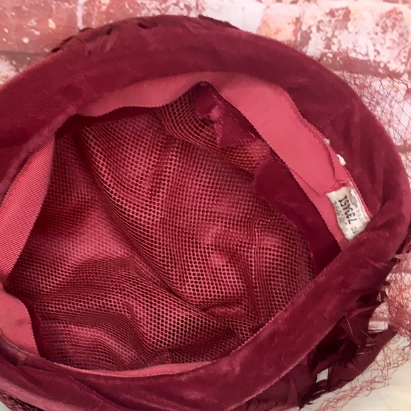 Feathered Vintage MCM Mulberry Purple Flapper Inspired Cloche Hat